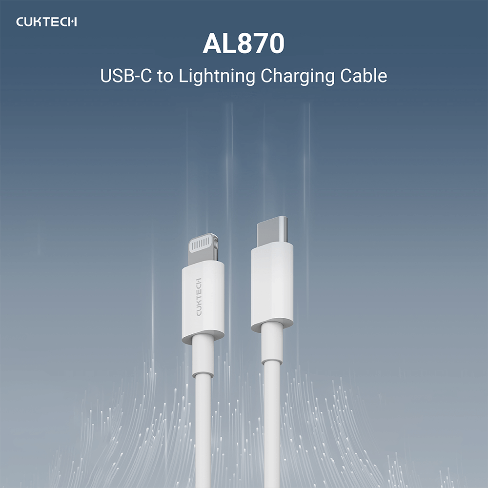 สายชาร์จ USB-C to Lightning CUKTECH รุ่น AL870 สีขาว 1 เมตร รองรับมาตรฐาน MFI